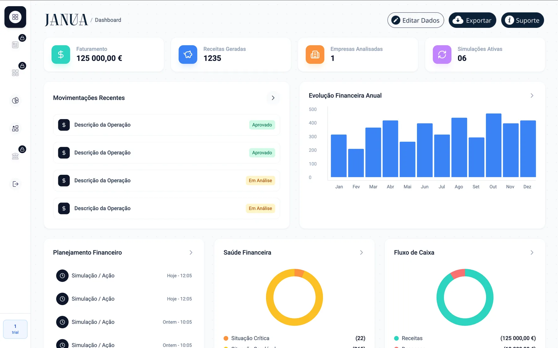 JANUA Financial interface