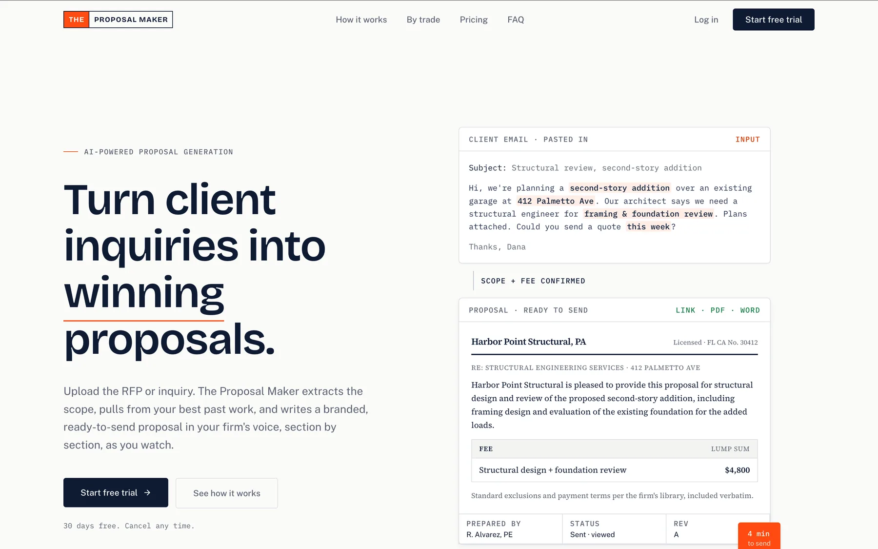 The Proposal Maker interface